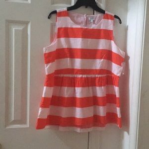 Orange and white top